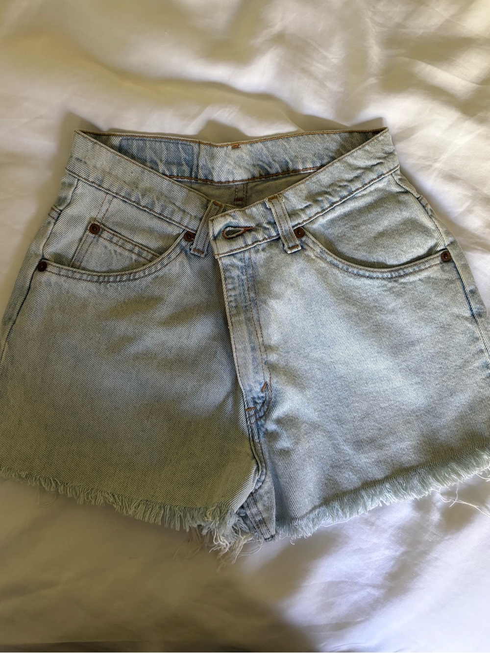 Levi's Light Wash High-Waist Cutoff Denim Shorts